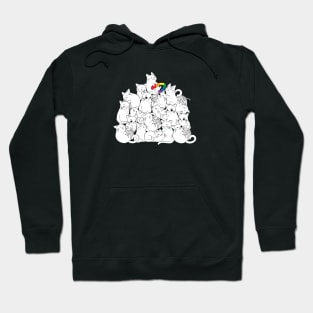 Cats with rainbow flag on the rescue Hoodie